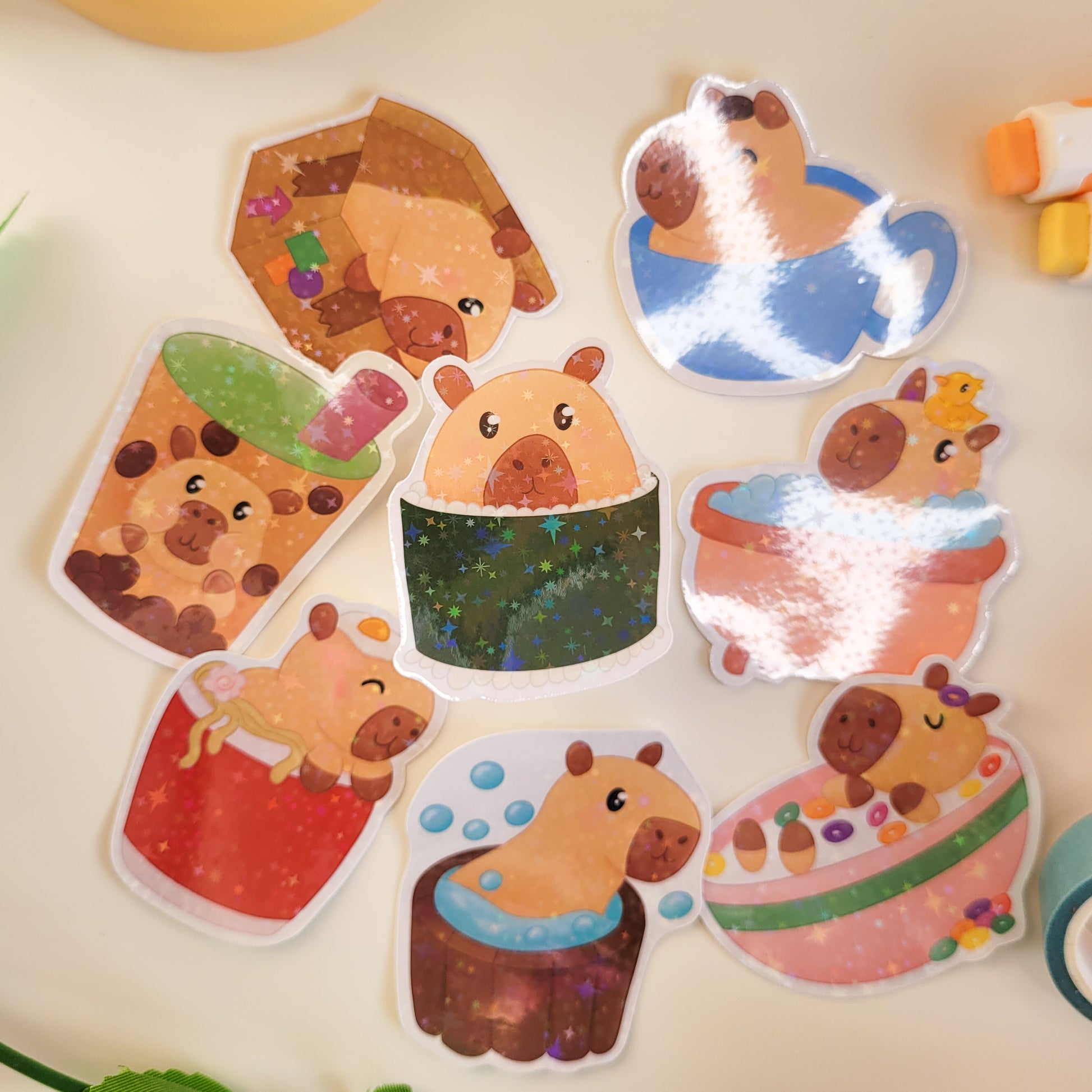 A capybara sushi sticker