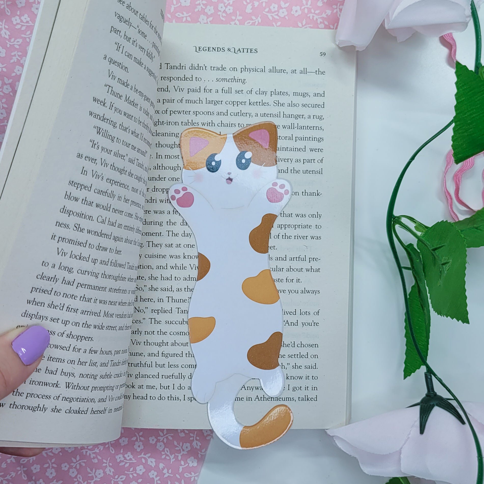 Long cat silly shaped bookmark for book lovers