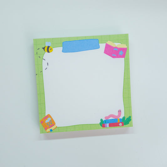Bookish Bugs Memo Pad, Cute Memo Pad