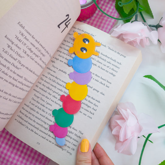 Caterpillar shaped bookmark. Unique shaped bookmarks